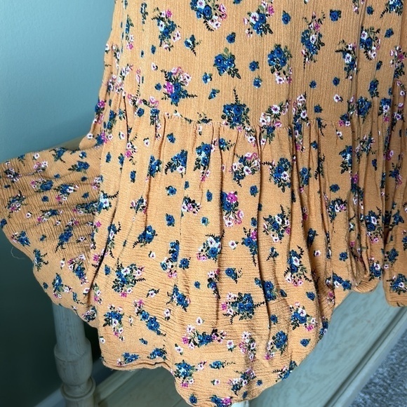 Altar’d State maxi baby doll dress strapless size sm autumn gold ditsy print - Picture 5 of 14